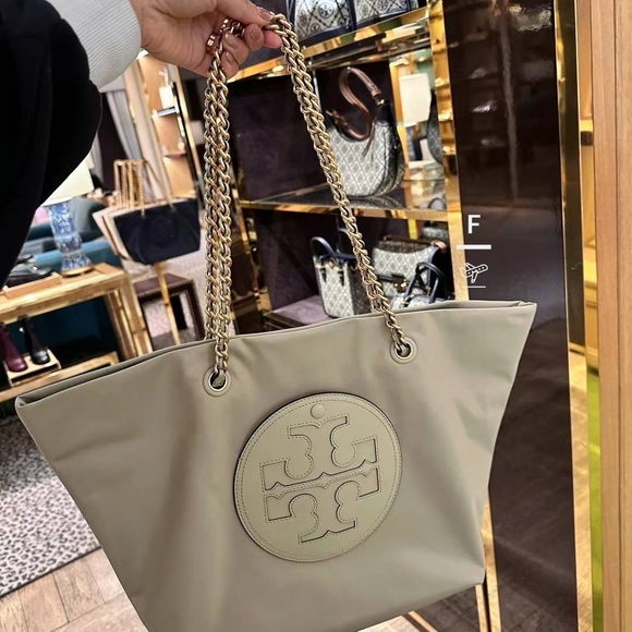 Tory Burch Ella Chain Tote In Avocado Green